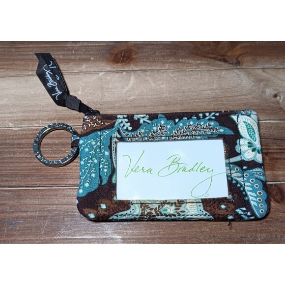 Vera Bradley Java Blue I.D. Coin Purse Travel Small Packable - Picture 7 of 9